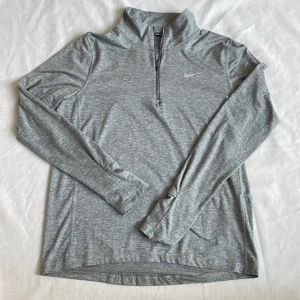 Nike Dri-Fit 1/4 Gray Zip Up Size Small